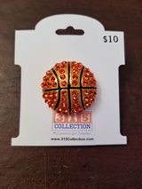 Crystal Basketball Pin